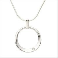 Jilco Inc. Diamond & Sterling Silver Circle Necklace