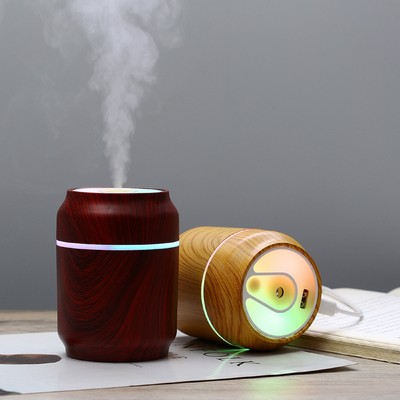 LED Light Jar Shaped Wood Grain Humidifier