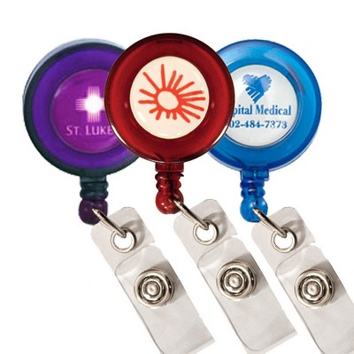 Vibraprint® Round Badge Reel w/ Belt Clip (1-1/4") (1-1/4")