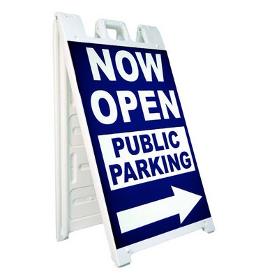 Black Standard Sandwich Board Display w/ 2 Sided Graphic