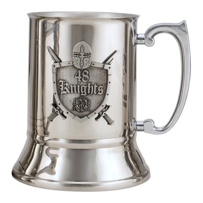 Stainless Steel Tankard with Custom Badge