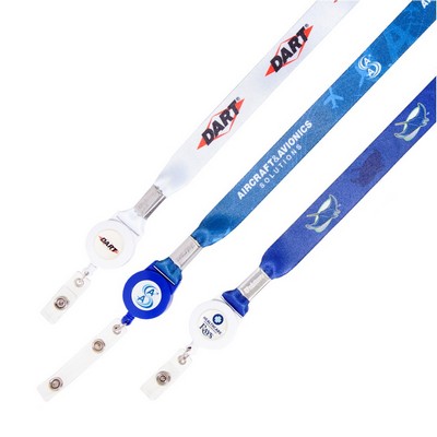 3/4" Dye Sublimated Lanyard with Badge Reel Combo