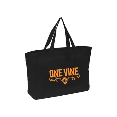 Cotton Tote Bag with Matching Handles - Black