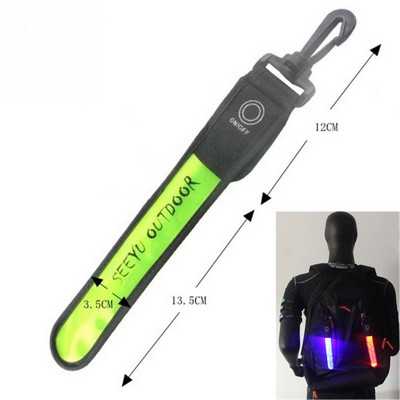 LED safety light with reflective strap