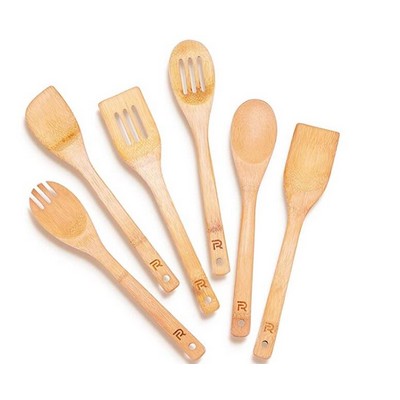 6-Piece Bamboo Utensil Set Apartment Essentials