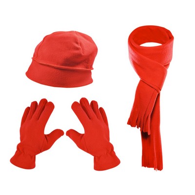 Scarf Hat Glove Polar fleece for winter Outdoor