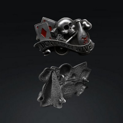 Skull & Cards Compartment Buckle