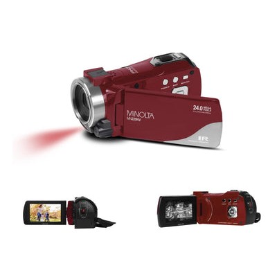 Minolta Red 1080P Full HD Night Vision Wifi Camcorder