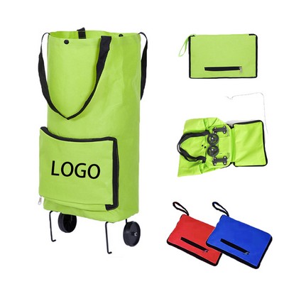 Tug pack folding portable shopping cart