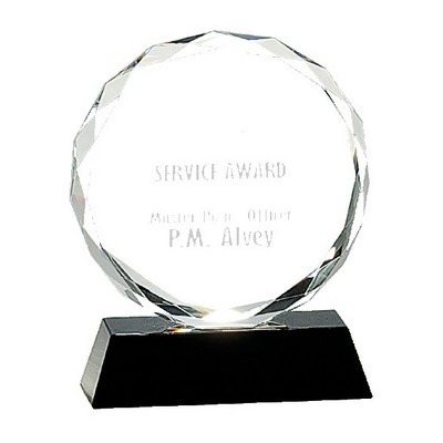 Round Facet Crystal Award, 6"