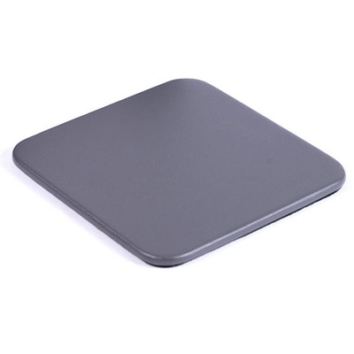 4" Gray Leatherette Square Coaster