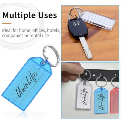 Plastic Key Tags with Split Ring Label Window