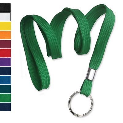 3/8" Blank Non-Breakaway Flat-Braided Polyester Lanyards with Split Ring