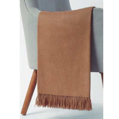 Camel Brown Peruvian Alpaca Throw Blanket