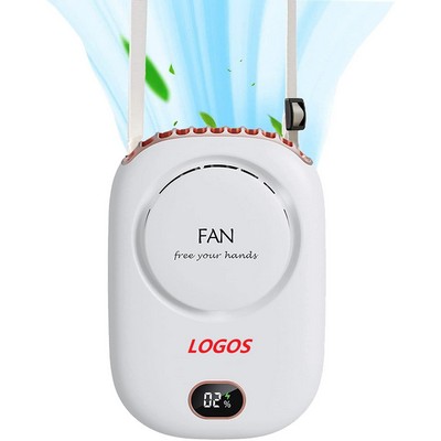 2000mAH Portable Mini Hanging Neck Fan with Adjustable Lanyard and Bracket, 3 Wind Speed