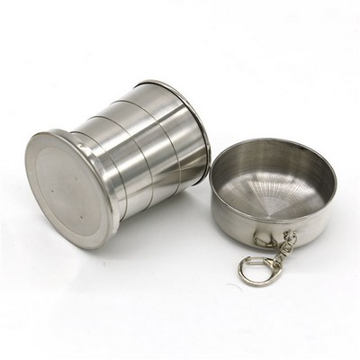 4.5 Oz. Collapsible Stainless Steel Cup w/Keyring