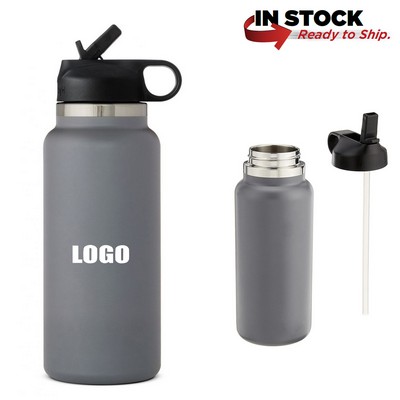 32 Oz. Flask Water Bottle Straw Lid