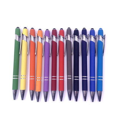 Laser Engraved Ellipse Softy Stylus Metal Pen