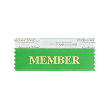 Member Stk A Rbn Green Ribbon Gold Imprint