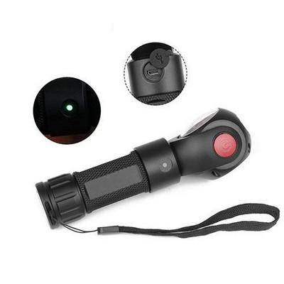 360 Degree Rotating Magnet LED USB Rechargeable Flashlight