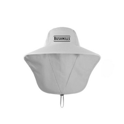 Adult Unisex Drawstring Bucket Hat With Neck Flap