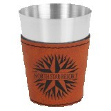 2 Oz. Rawhide Leatherette/Stainless Steel Shot Glass