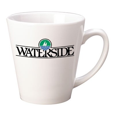 12 Oz. White Gloss Cafe Latte Coffee Mug