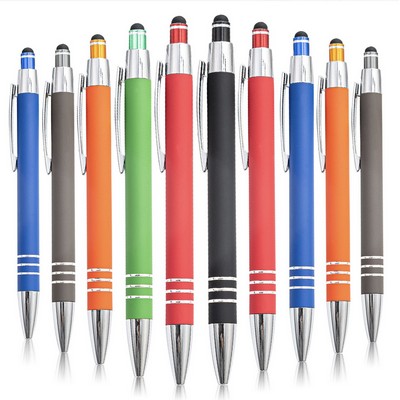 Laser Engraved Soft Touch Coated Metal Stylus Pen