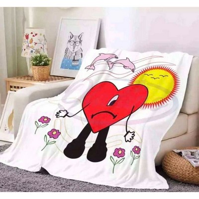 25" x 50" Compact Soft Plush Flannel Throw Sublimation Blanket 300GSM