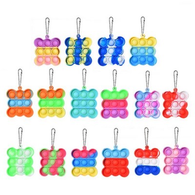 Square Push Pop Bubble Square Shape Keychain