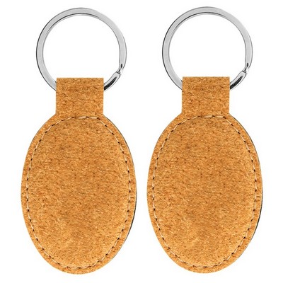 Oval Cork Keychain