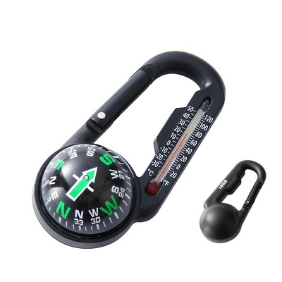 Compass Carabiner w/Thermometer