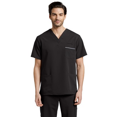 Men's White Cross V Tess Scrub Top