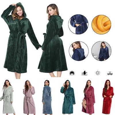 Women Hooded Bathrobe