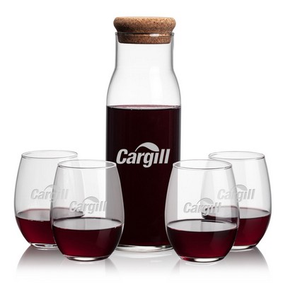 Aviston Carafe & 4 Stanford Stemless Wine