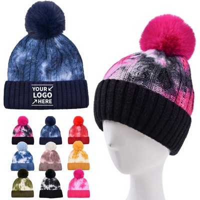 Tie-dye Printed Knitted Beanie