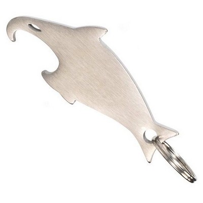 Shark Shape Metal Bottle Opener Keychain