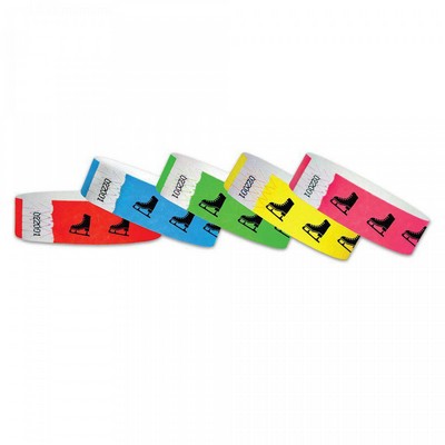 3/4" wide x 10" long - 3/4" Tyvek Ice Skating Wristbands Printed 1/0