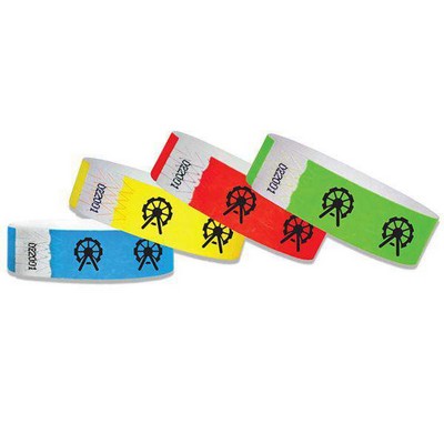 3/4" wide x 10" long - 3/4" Tyvek Target Wristbands Printed 1/0