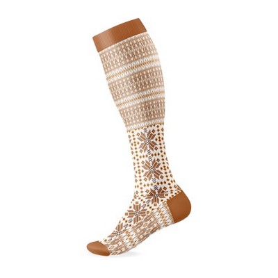 Jacquard Weave Merino Wool Knee-High Socks