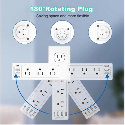 180 Degree Rotation 9 Ports 4 USB Multiple Function Wall Charger Mold#P-07PD