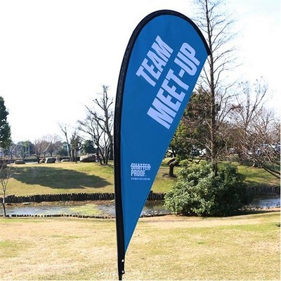 9' Single Sided Fiber Glass and Aluminum Teardrop Banner/Flag