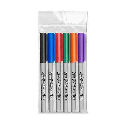 Liqui-Mark® Fine Point Permanent Pocket Markers - USA Made - 6 Pack