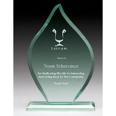 Corporate Flame Glass Award, 7 3/4"H