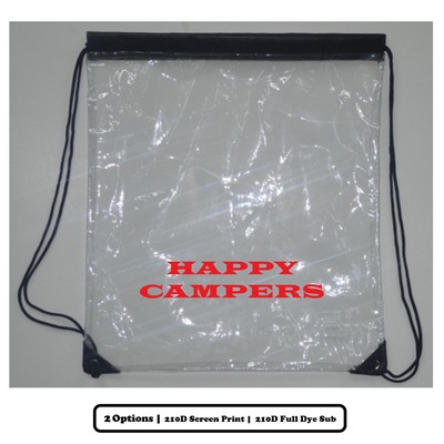 Clear Polyester Drawstring Bag - Screen Print