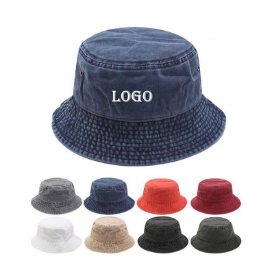 Unisex Cotton Washed Bucket Hat