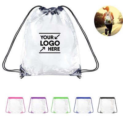 Transparent PVC Drawstring Stadium Bag