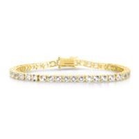 Jilco Inc. White Topaz Yellow Gold Tennis Bracelet