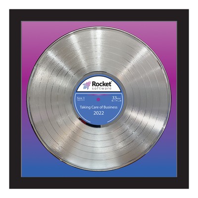 Platinum Framed Record- 13" x 13" Frame w/ Custom Background