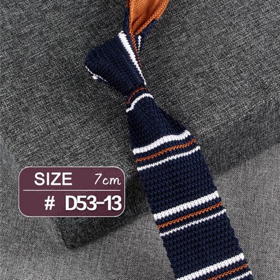 #13 Casual Style Knitted Narrow Men Tie Polyester Woven Collar Tie